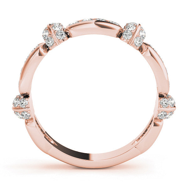 Rose gold Pavé Round Diamond Link Band with Bezel Setting