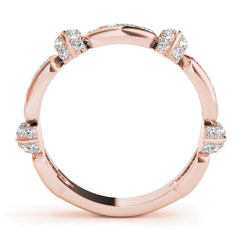 Rose gold Pavé Round Diamond Link Band with Bezel Setting