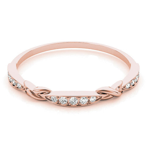 Rose gold Twisted Diamond Marquise Pavé Band with Shared Prong Setting