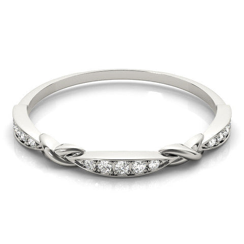White gold Twisted Diamond Marquise Pavé Band with Shared Prong Setting