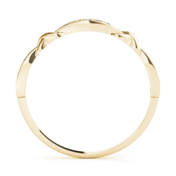 Yellow gold Twisted Diamond Marquise Pavé Band with Shared Prong Setting