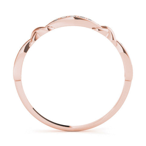 Rose gold Twisted Diamond Marquise Pavé Band with Shared Prong Setting
