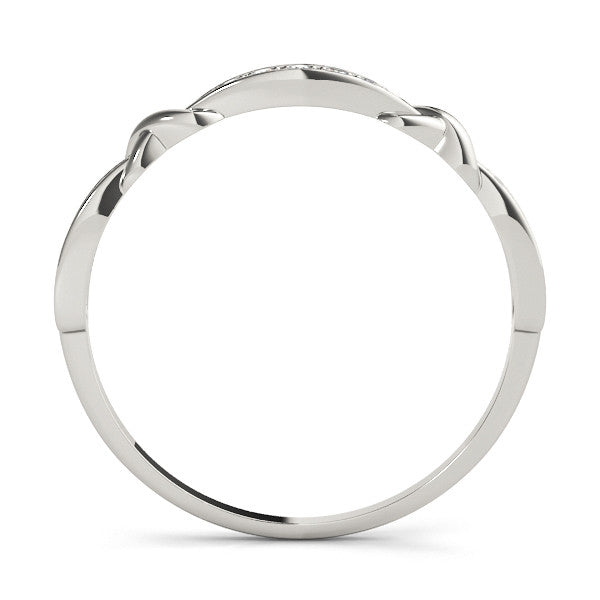 White gold Twisted Diamond Marquise Pavé Band with Shared Prong Setting
