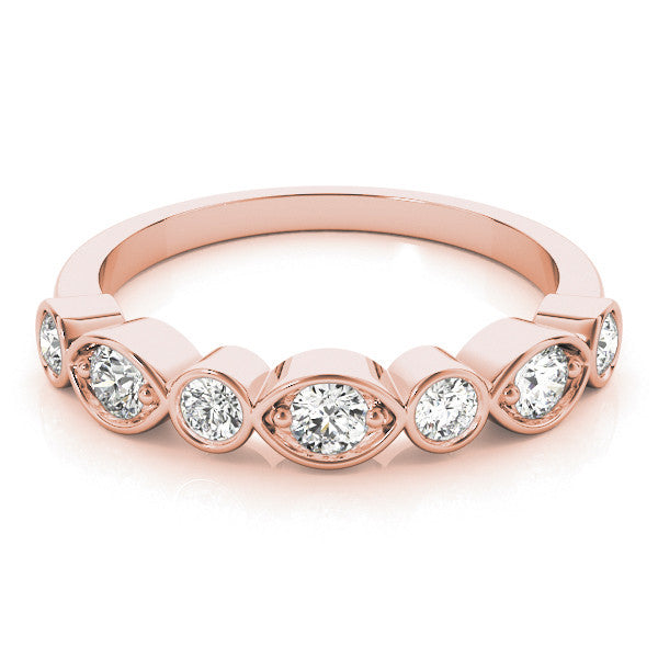 Rose gold Bezel Set Mixed Shape Diamond Eternity Band