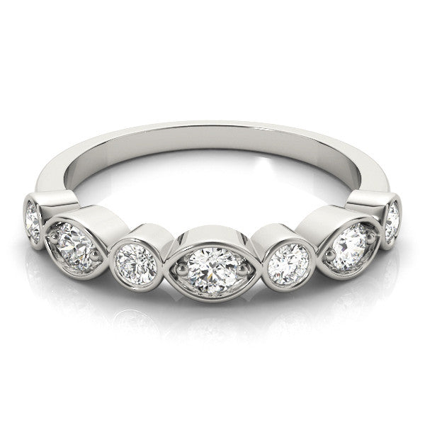 White gold Bezel Set Mixed Shape Diamond Eternity Band