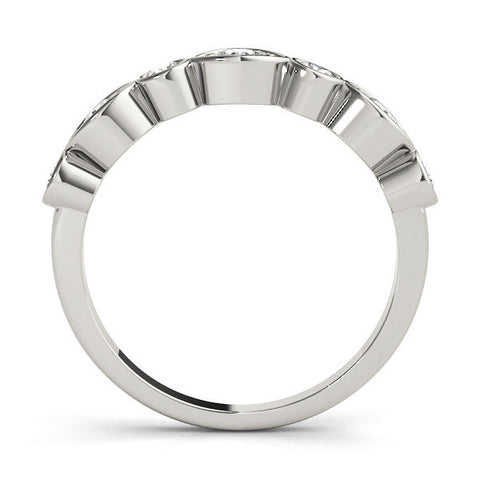 Platinum Bezel Set Mixed Shape Diamond Eternity Band