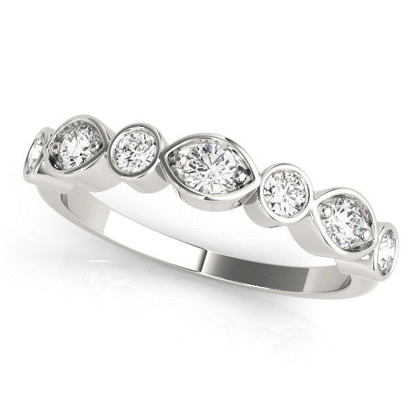Platinum Bezel Set Mixed Shape Diamond Eternity Band