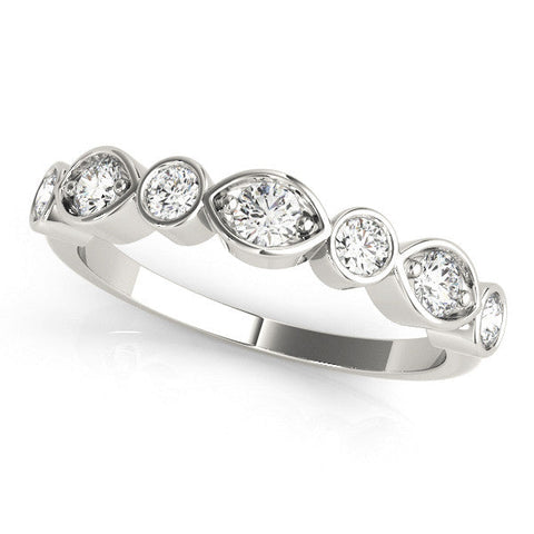 White gold Bezel Set Mixed Shape Diamond Eternity Band
