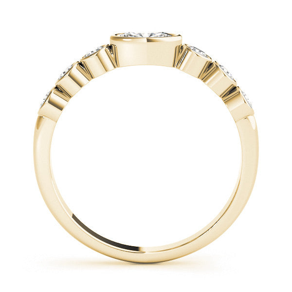 Yellow gold Bezel Set Oval Diamond Half Eternity Band