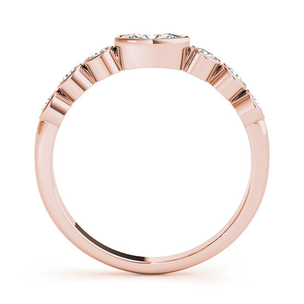 Rose gold Bezel Set Oval Diamond Half Eternity Band