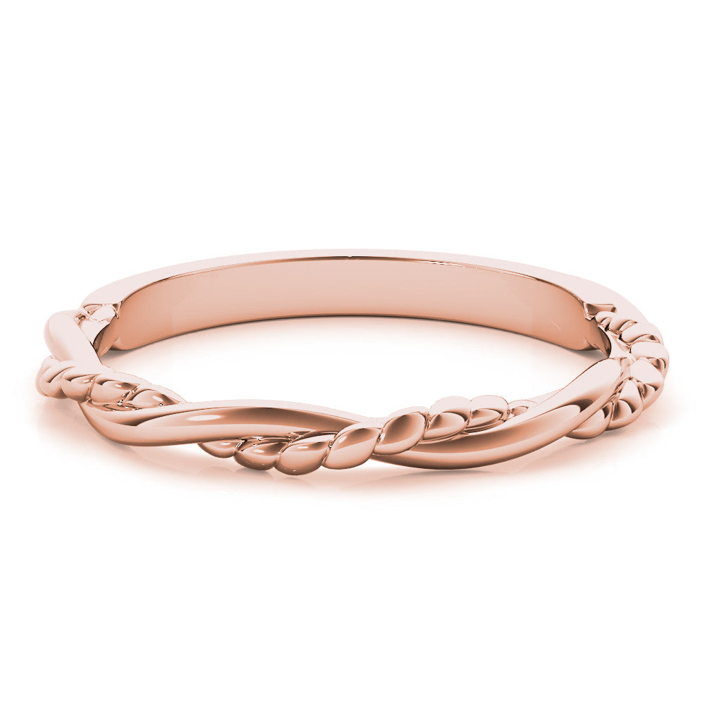 Rose gold Twisted Rope Solitaire Band