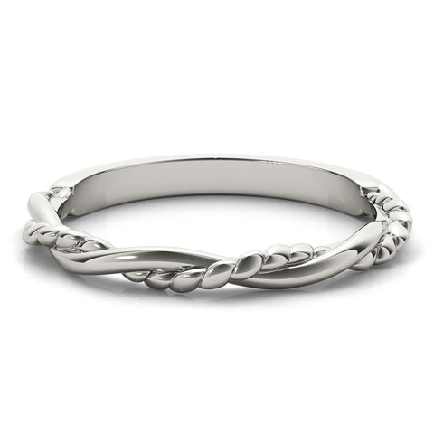 Silver Twisted Rope Solitaire Band