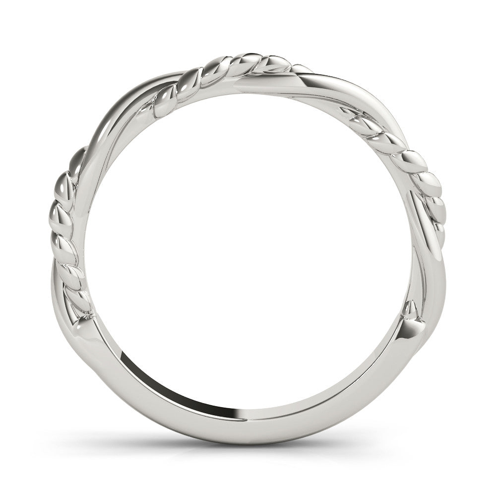 White gold Twisted Rope Solitaire Band