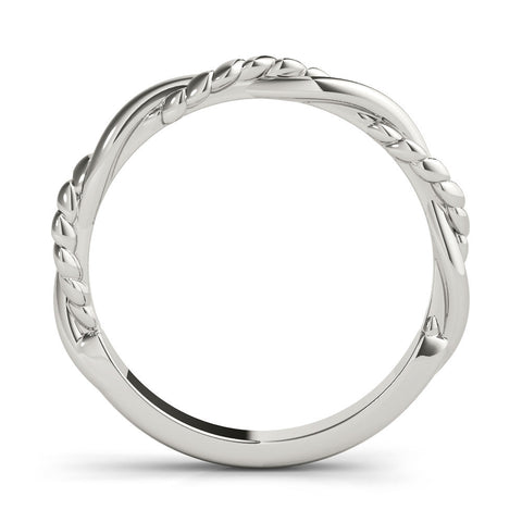 Silver Twisted Rope Solitaire Band