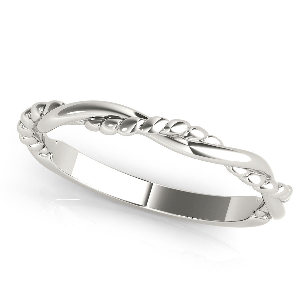 Silver Twisted Rope Solitaire Band