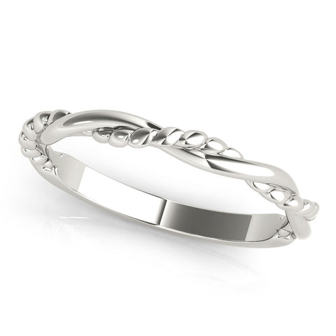 White gold Twisted Rope Solitaire Band