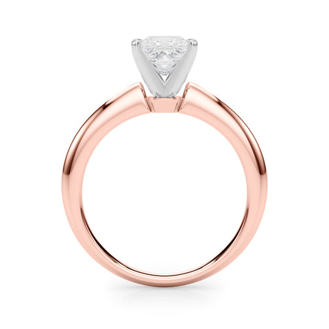 Rose gold Princess Solitaire Diamond Ring with Six-Prong Setting on a Classic Band