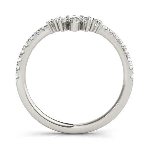 Platinum Marquise Cluster Diamond Pavé Band with Prong Setting