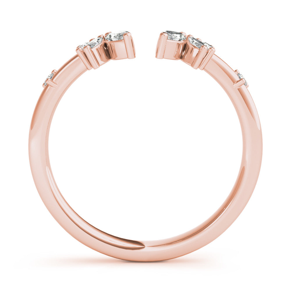 Rose gold Open Marquise Cluster Diamond Band with Prong Setting