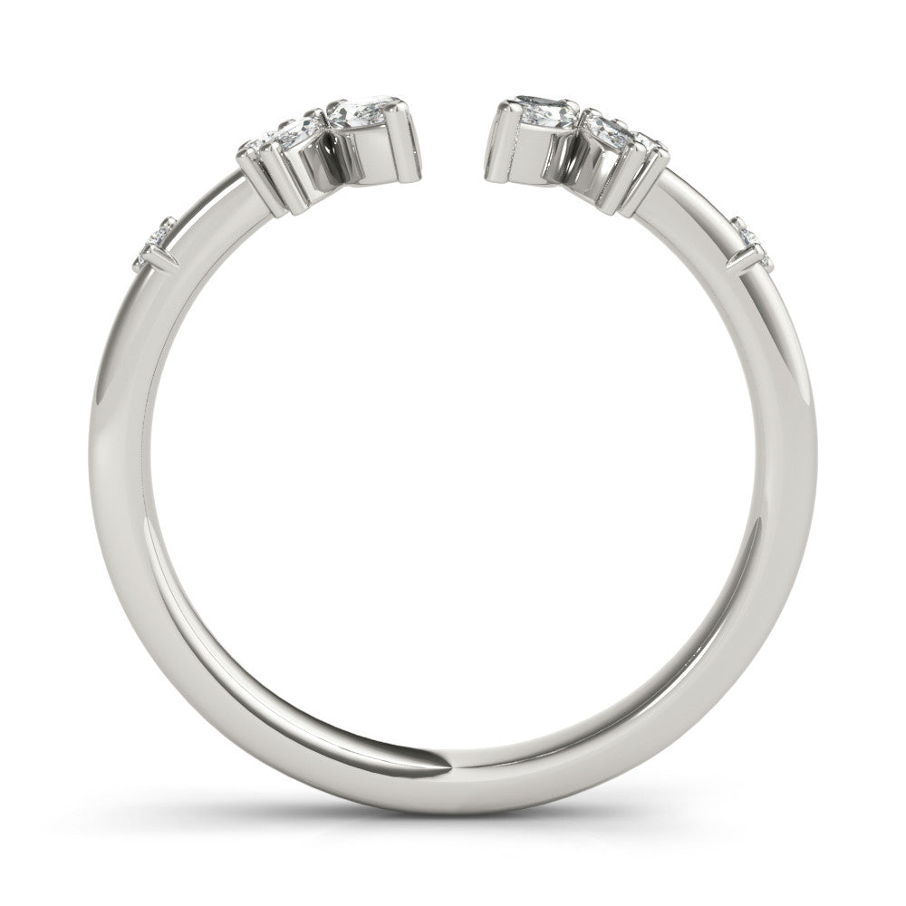 White gold Open Marquise Cluster Diamond Band with Prong Setting