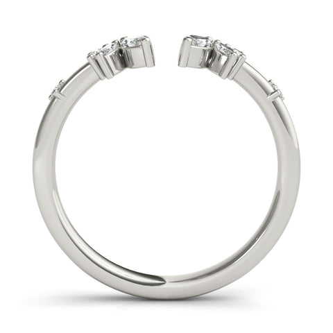 Platinum Open Marquise Cluster Diamond Band with Prong Setting