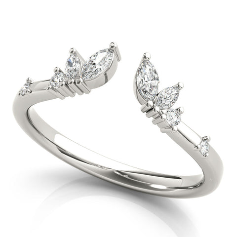 Platinum Open Marquise Cluster Diamond Band with Prong Setting