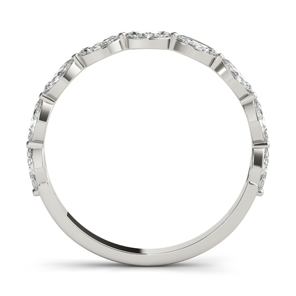 White gold Marquise Diamond Prong Set Half-Eternity Band