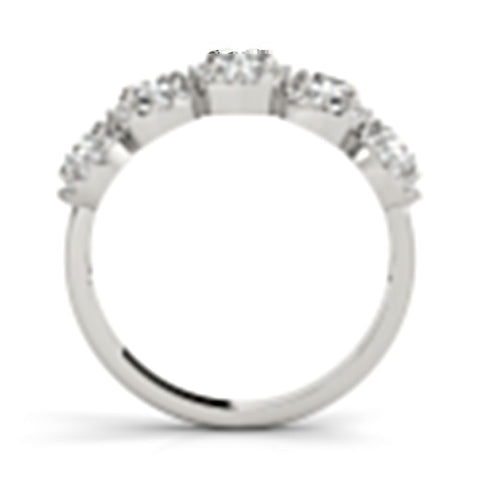 White gold Round Diamond Halo Five-Stone Prong Set Band