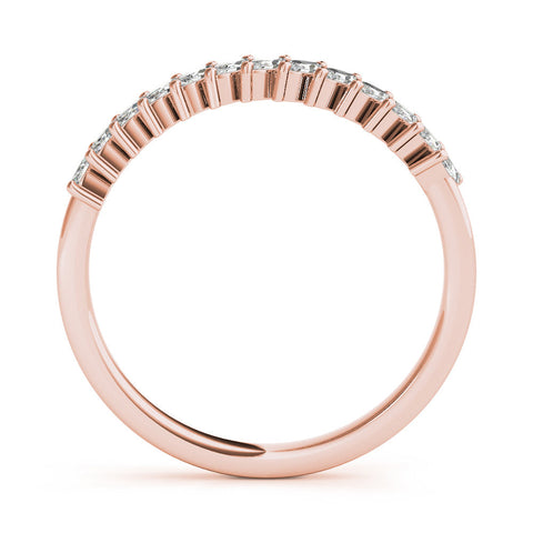 Rose gold Marquise Diamond Half-Eternity Band with Shared Prong Setting