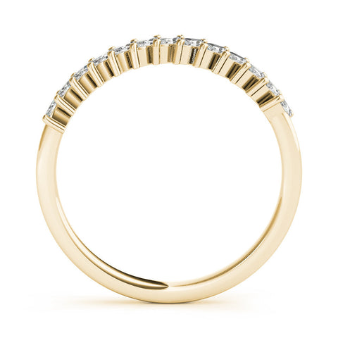 Yellow gold Marquise Diamond Half-Eternity Band with Shared Prong Setting
