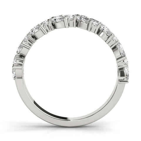 Platinum Pave Marquise and Round Diamond Eternity Band with Prong Setting