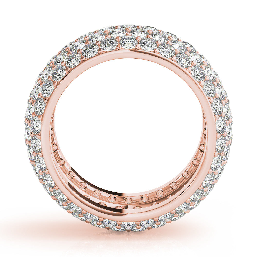 Rose gold Pavé Round Diamond Wide Band with Micro-Prong Setting