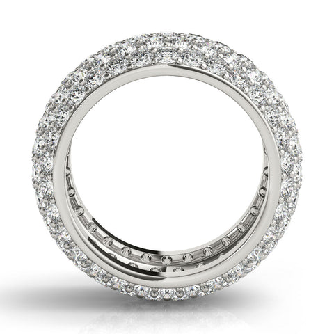 White gold Pavé Round Diamond Wide Band with Micro-Prong Setting