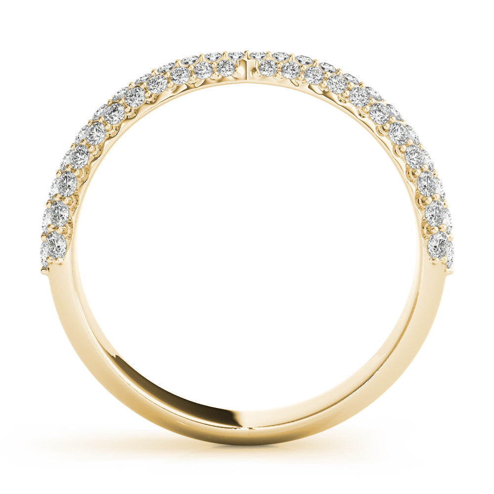 Yellow gold Pavé Round Diamond Twist Band with Micro Prong Setting