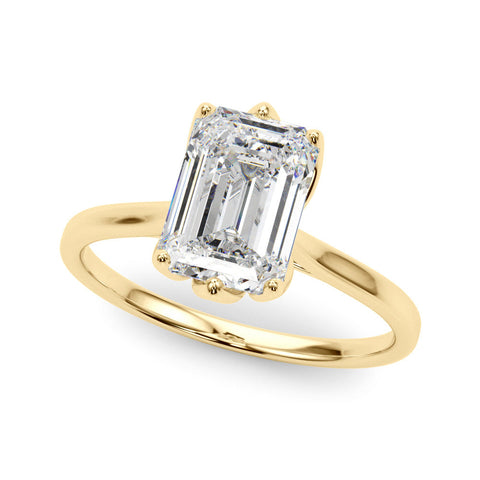 Yellow gold Oval Cut Solitaire Diamond Ring with Four-Prong Setting and Classic Band