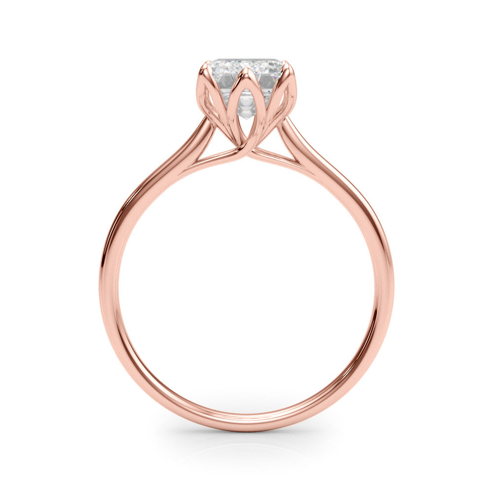 Rose gold Heart Cut Solitaire Diamond Ring with Four-Prong Setting and Classic Band
