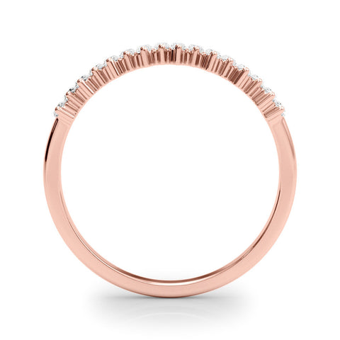 Rose gold Baguette Diamond Bar Set White Gold Band with Shared Prong Setting