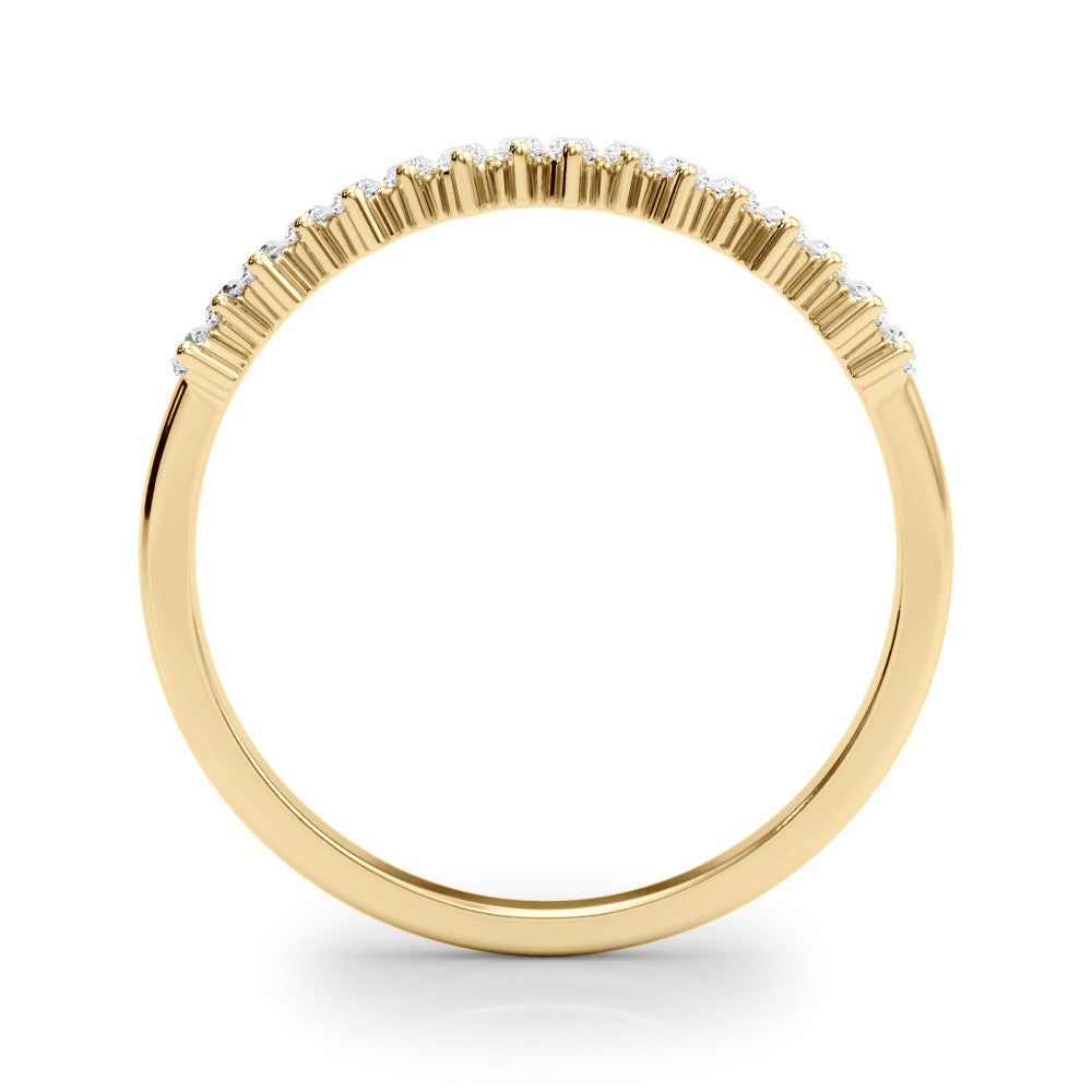 Yellow gold Baguette Diamond Bar Set White Gold Band with Shared Prong Setting