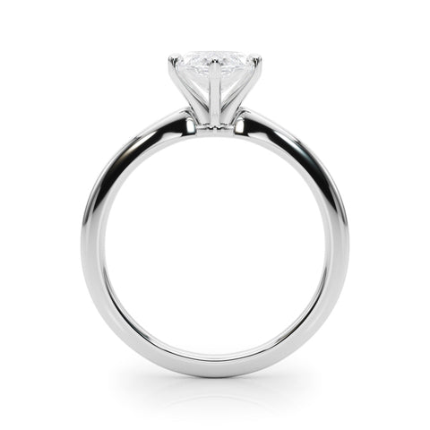 Platinum Marquise Solitaire Engagement Ring with Classic Band and Four-Prong Setting
