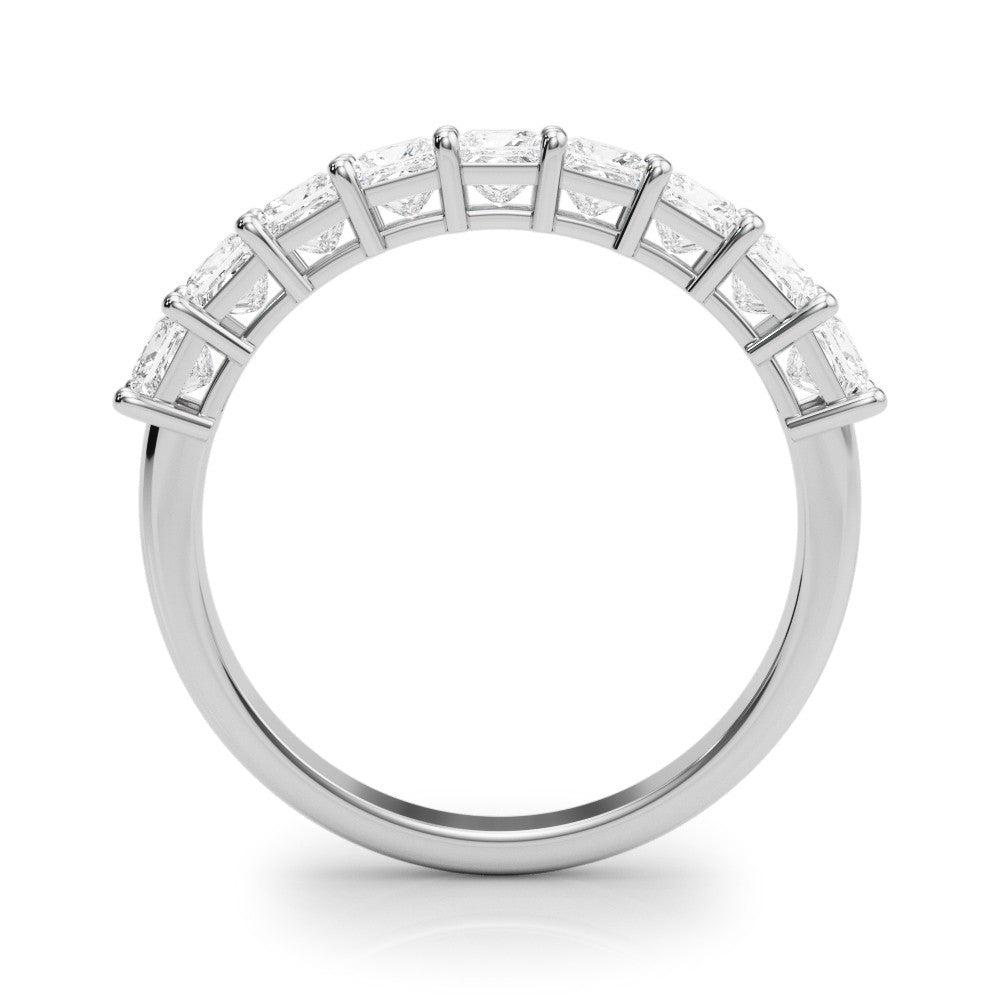 Silver Princess Cut Diamond Prong Set Eternity Band