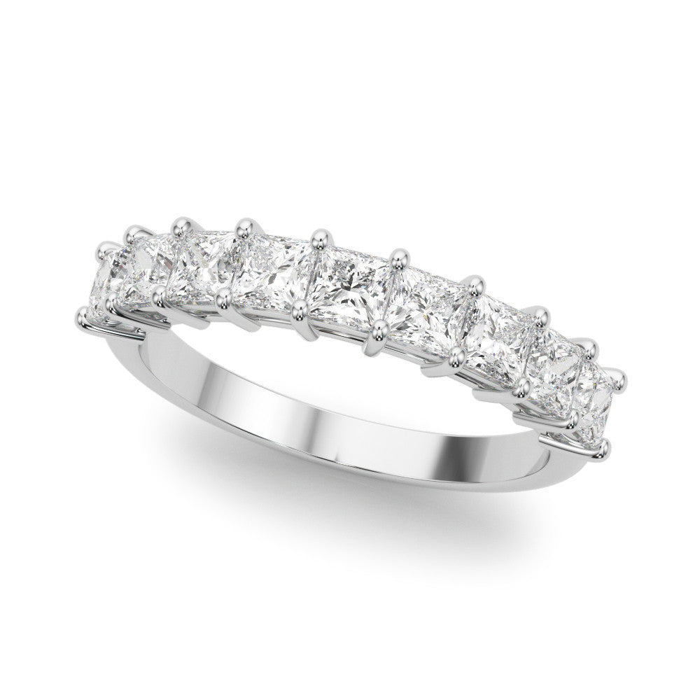 Platinum Princess Cut Diamond Prong Set Eternity Band