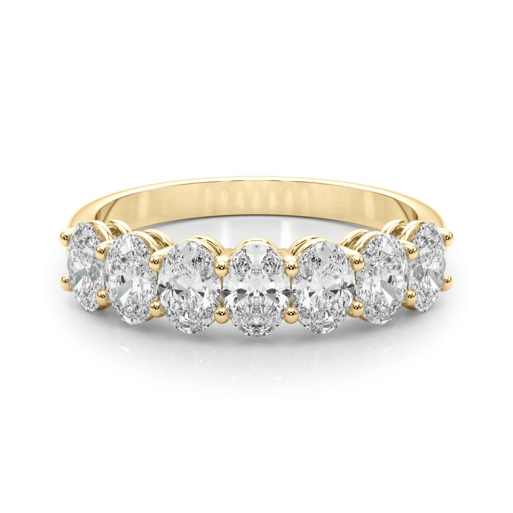 Yellow gold Oval Diamond Shared Prong Eternity Band