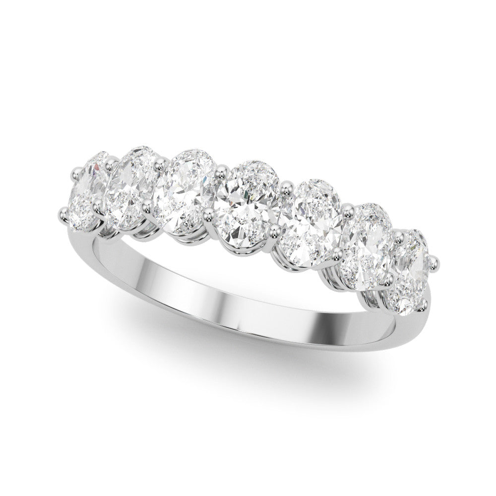 White gold Oval Diamond Shared Prong Eternity Band
