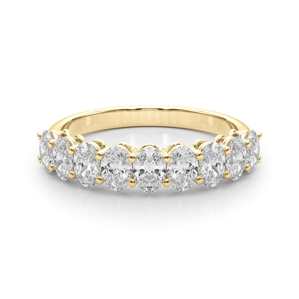 Yellow gold Oval Diamond Prong-Set Eternity Band