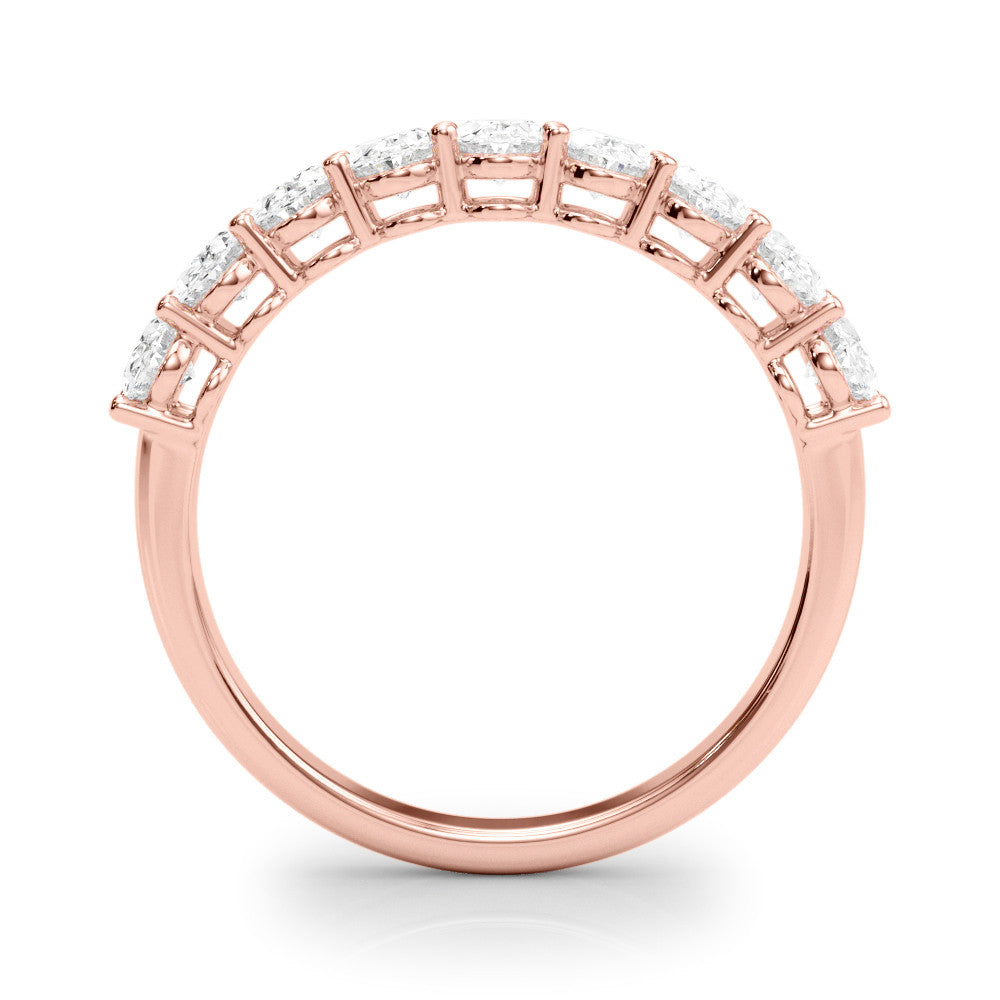 Rose gold Oval Diamond Prong-Set Eternity Band