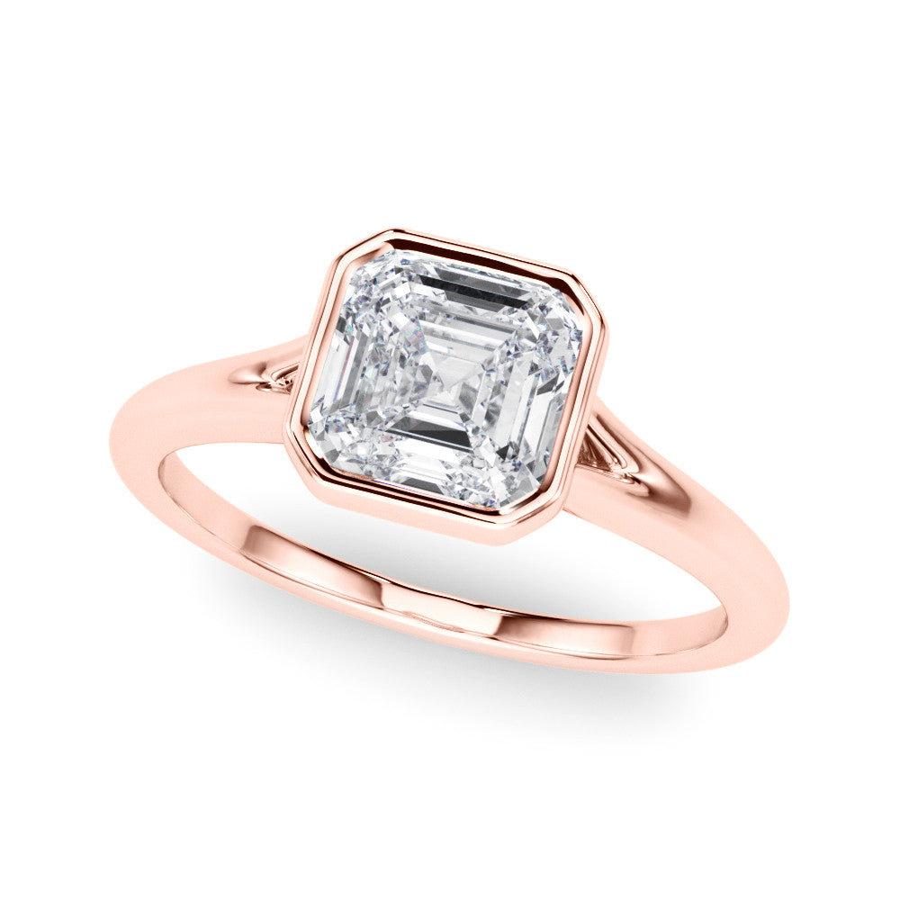 Rose gold Bezel Set Pear Cut Solitaire Ring