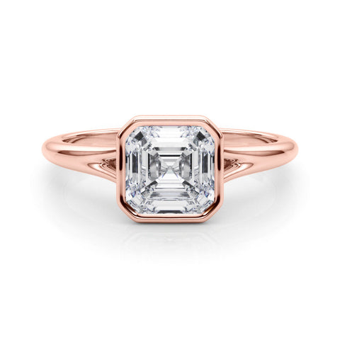 Rose gold Bezel Set Pear Cut Solitaire Ring