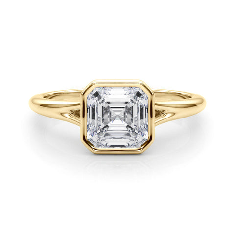 Yellow gold Bezel Set Oval Cut Solitaire Ring