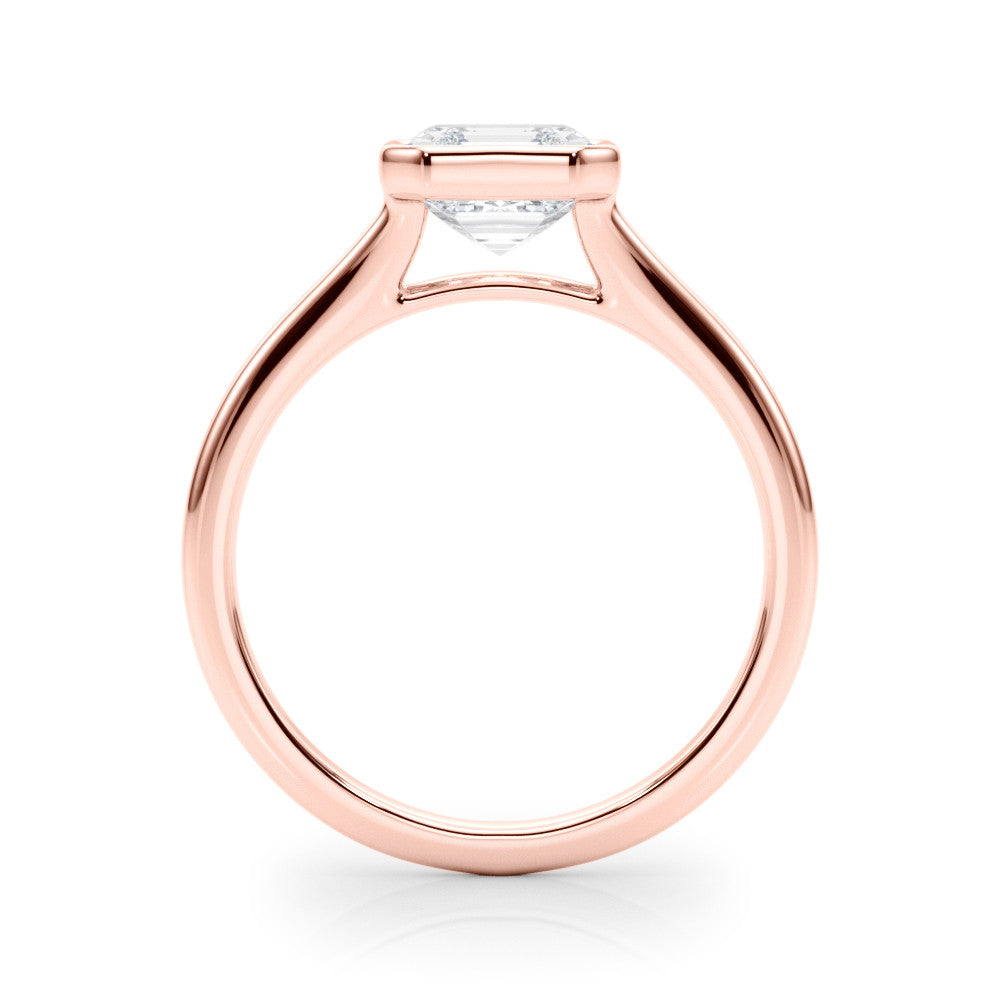 Rose gold Bezel Set Pear Cut Solitaire Ring