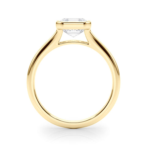 Yellow gold Bezel Set Heart Cut Solitaire Ring